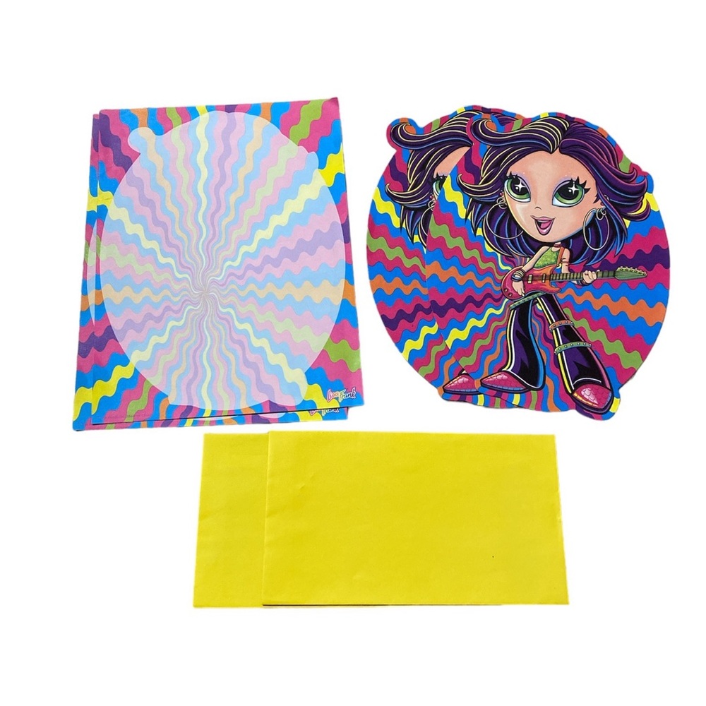 Lisa Frank Stationery Set Rockstar Girl Y2K Matching Paper Cutout Envelopes